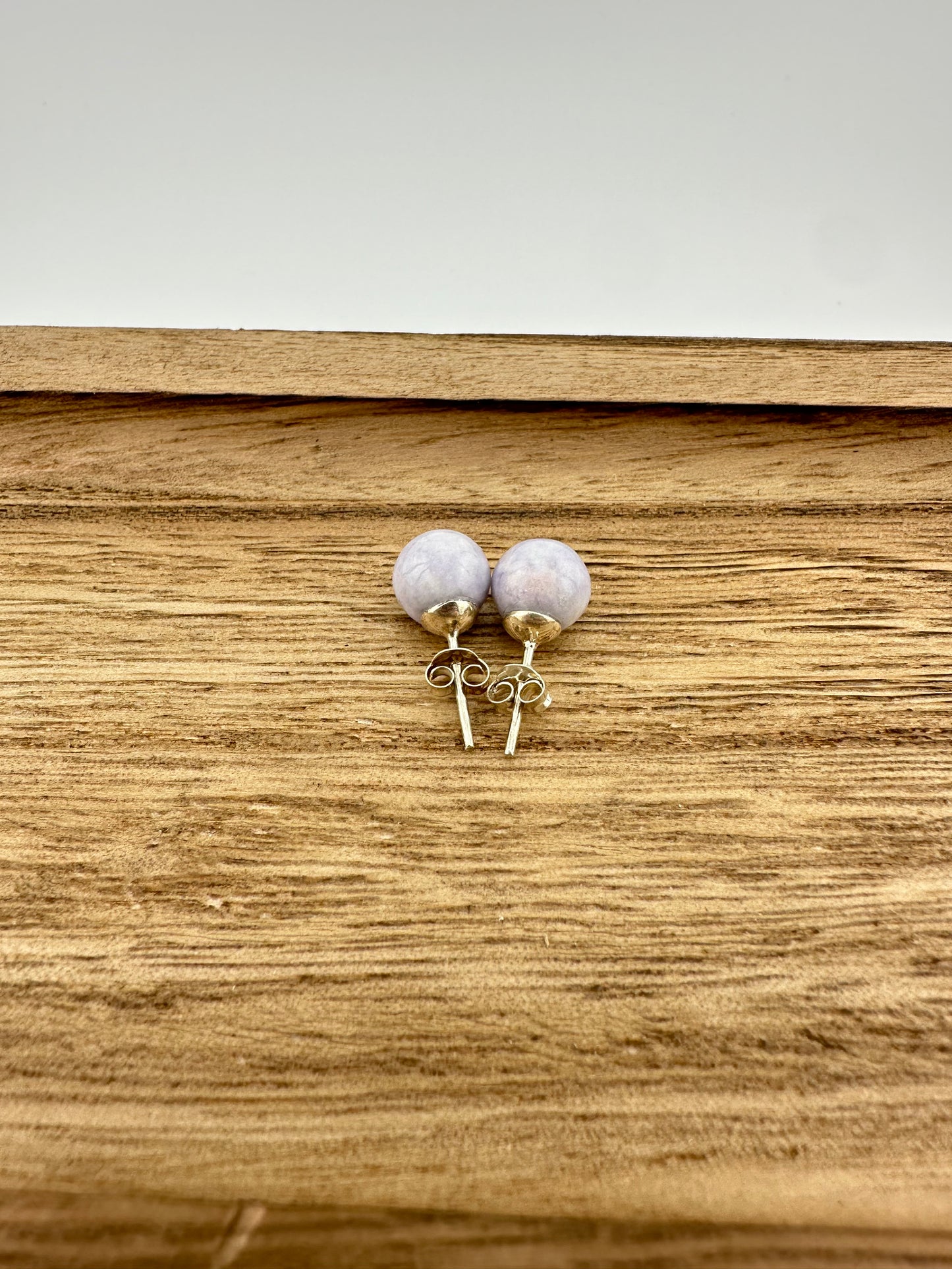 Lavender Jade ball stud earrings