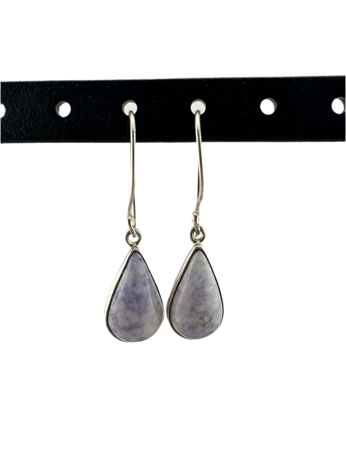 Lavender Jade tear earrings