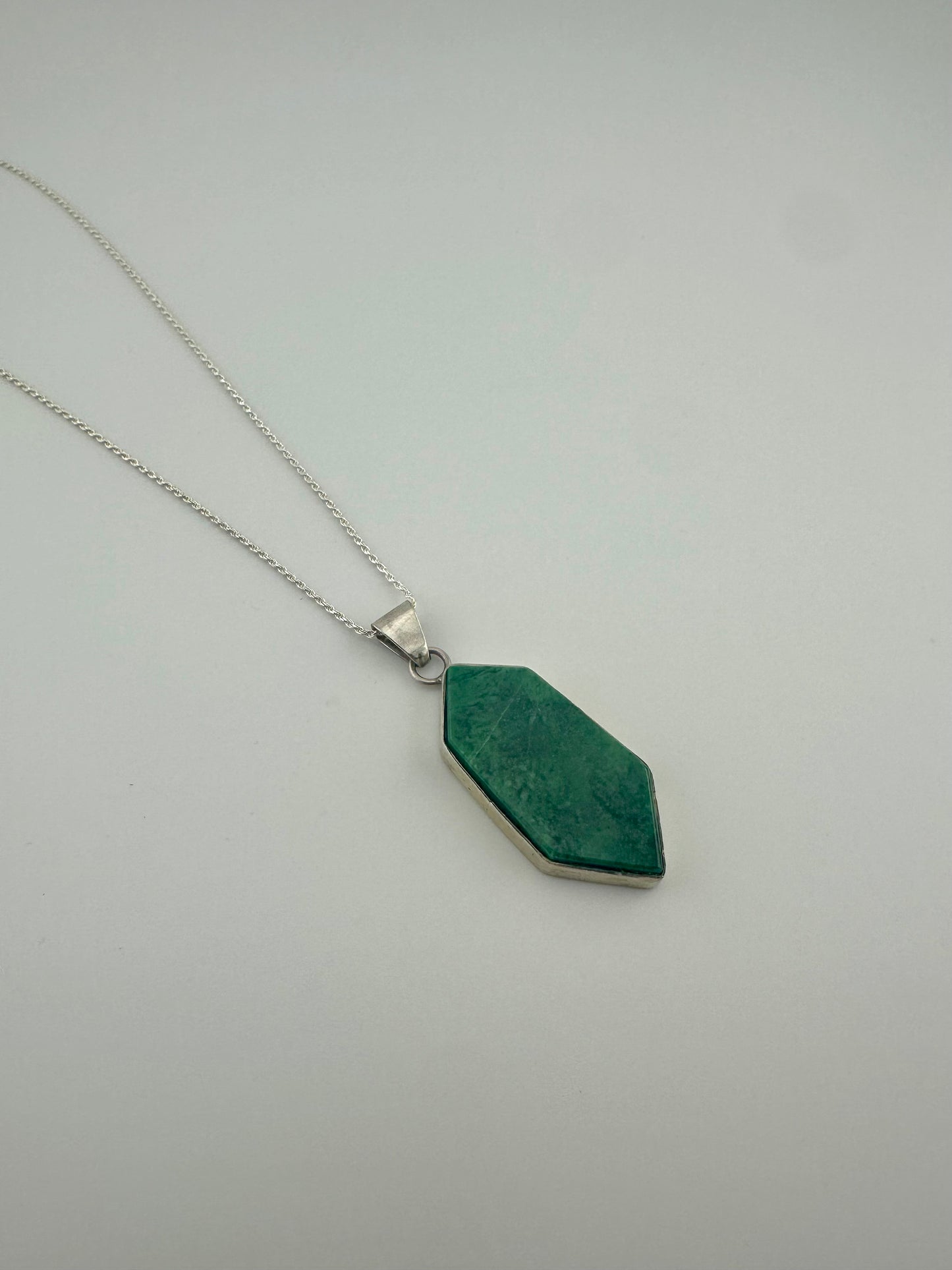 Imperial Jade elongated hexagon pendant