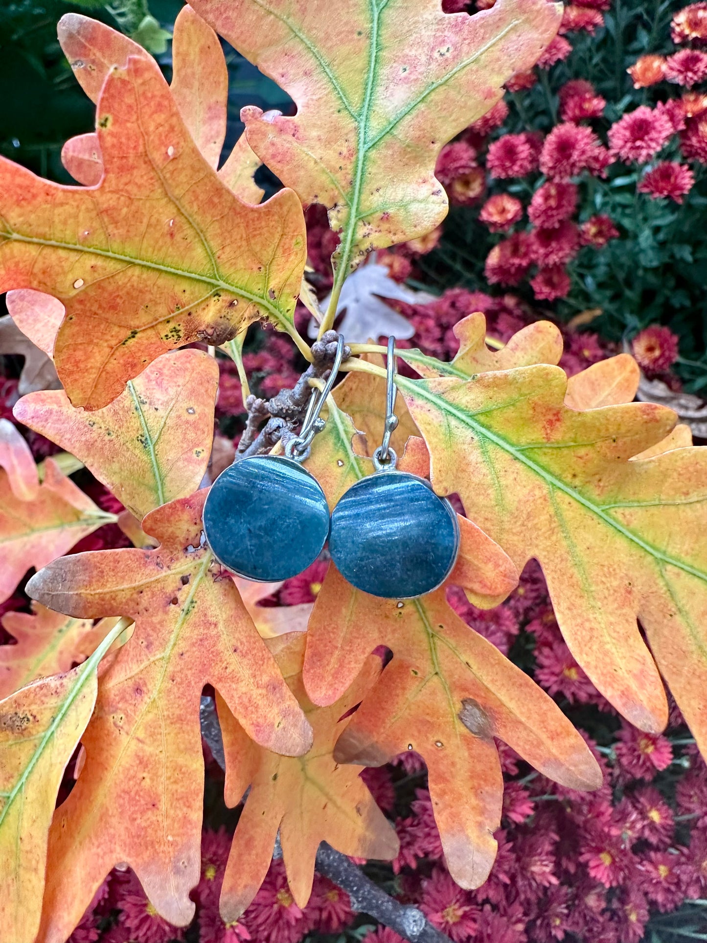 Jaguar green translucent circle Jade earrings