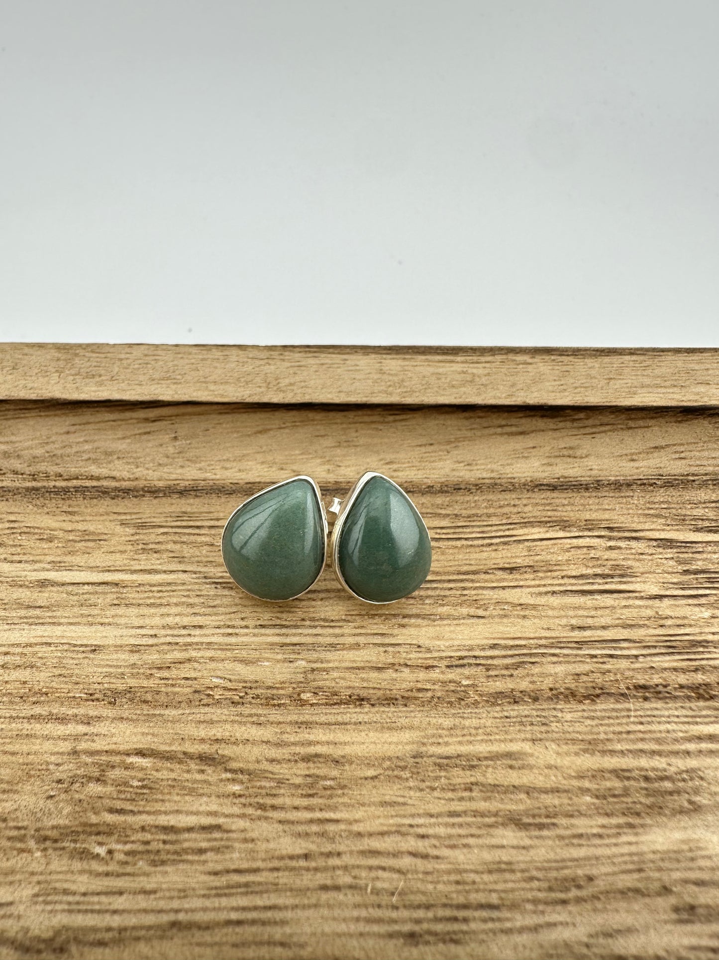 Jade green tear studs