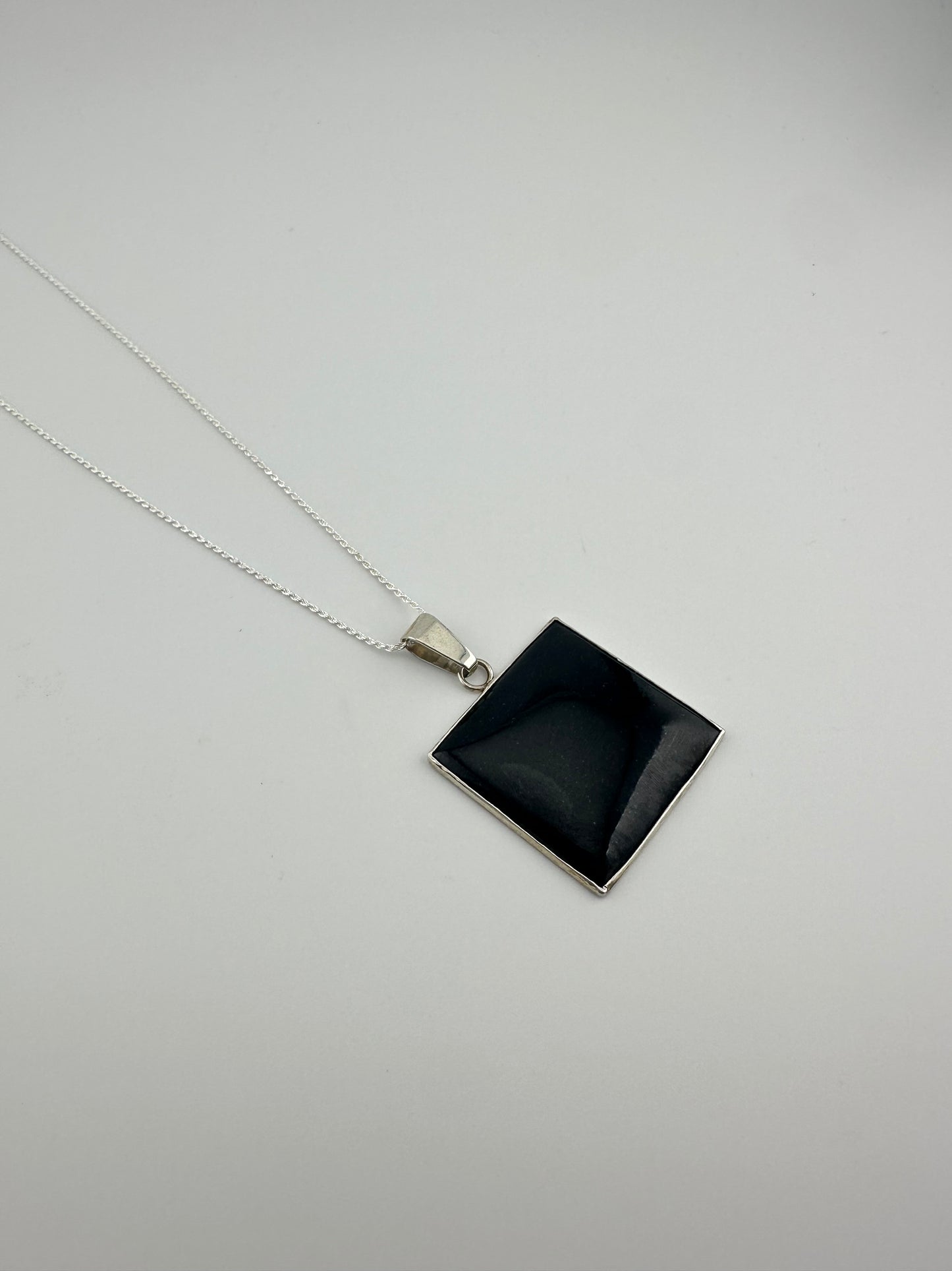Black Jade square pendant