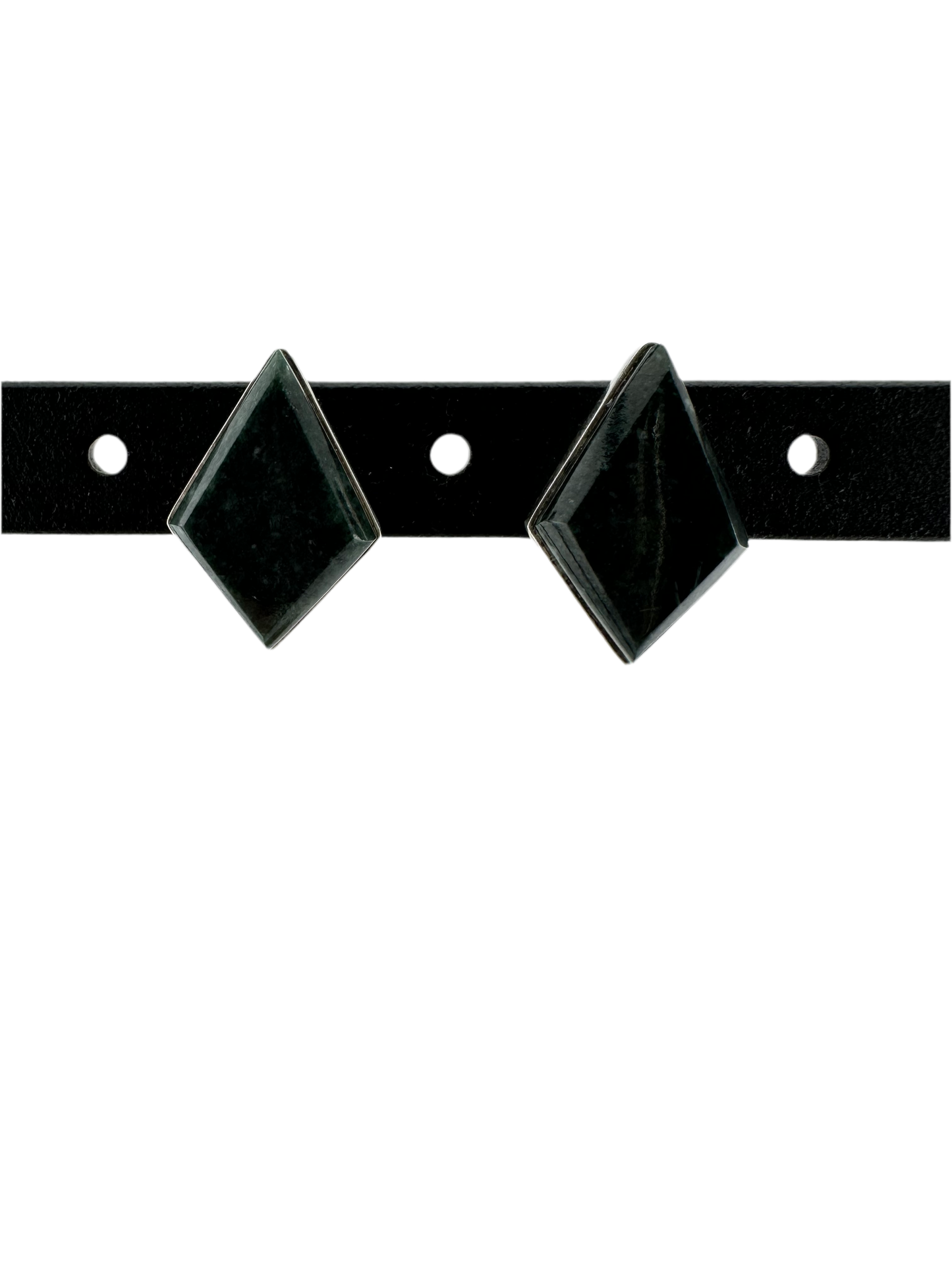 Dark green diamond Jade studs 1E1D1S0
