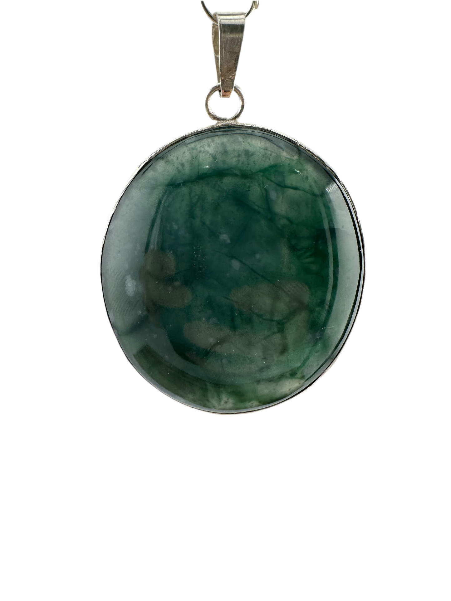 Translucent Green Jade Oval pendant