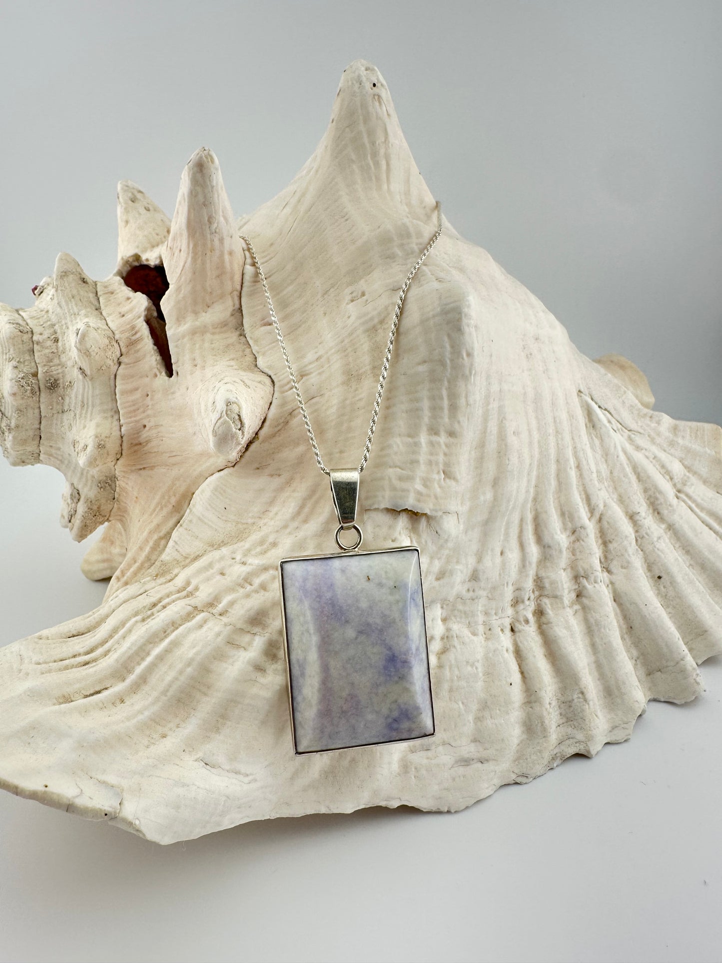 Lavender rectangular Jade pendant