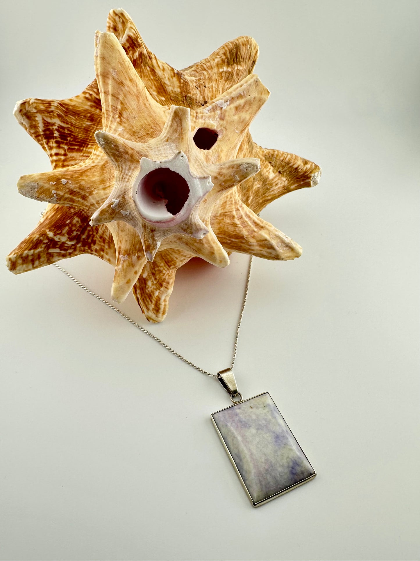 Lavender rectangular Jade pendant