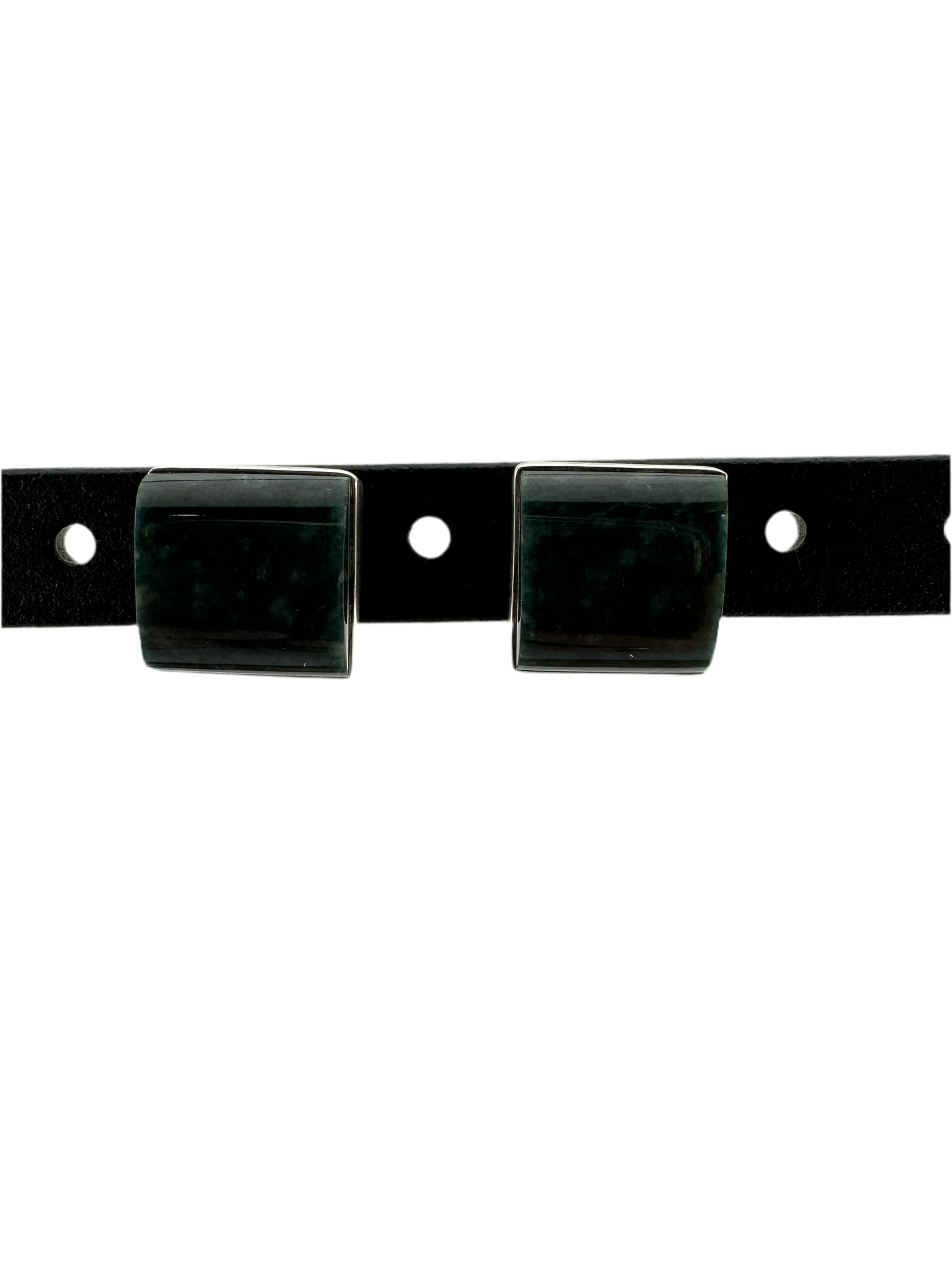 Jaguar green Jade square rounded studs