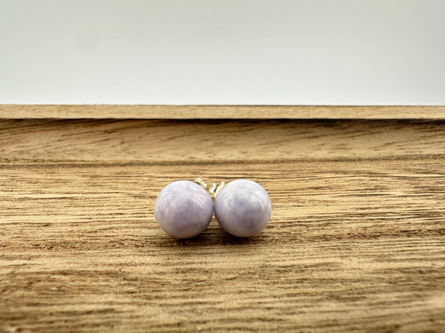 Lavender Jade ball stud earrings