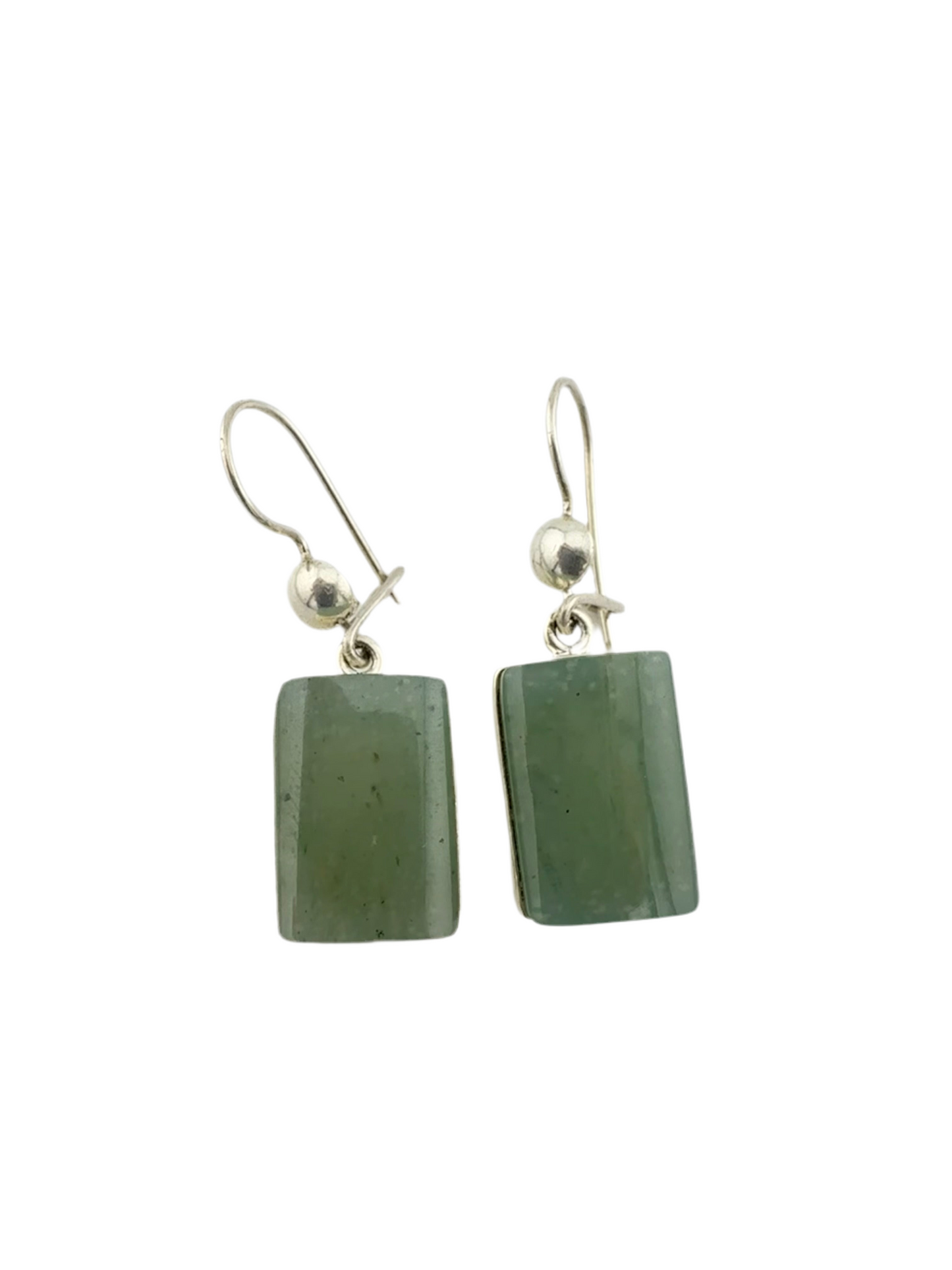Green Jade rectangle earrings