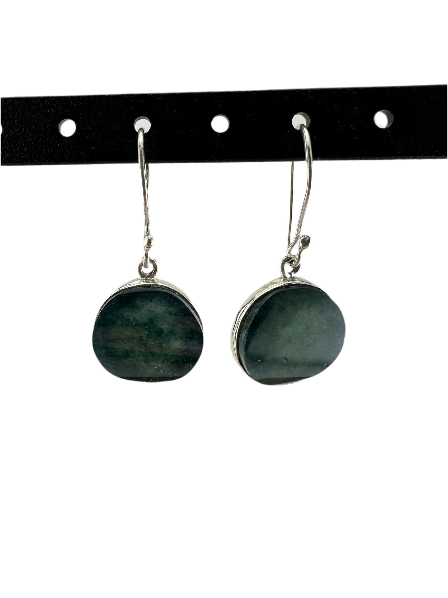 Jaguar green translucent circle Jade earrings