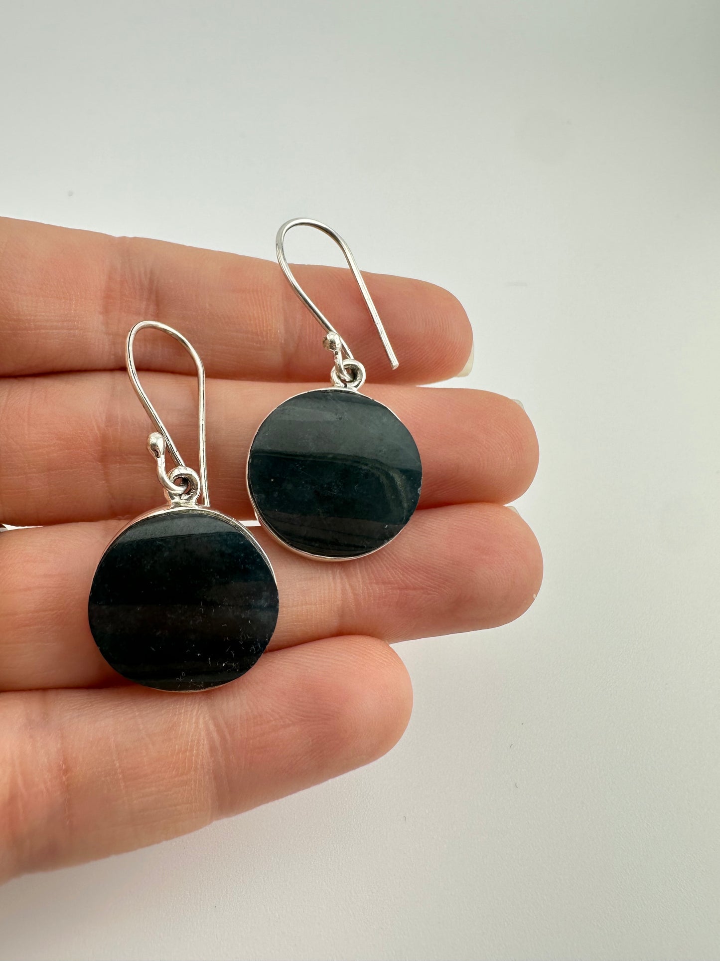 Jaguar green translucent circle Jade earrings