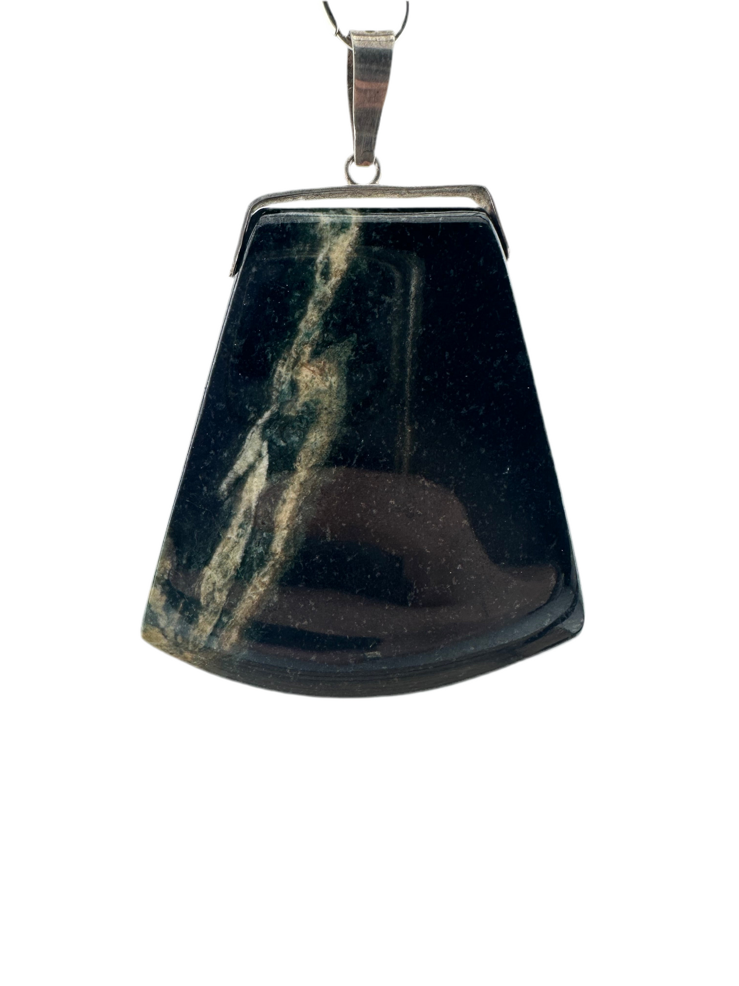 Black Jade large trapezoid pendant