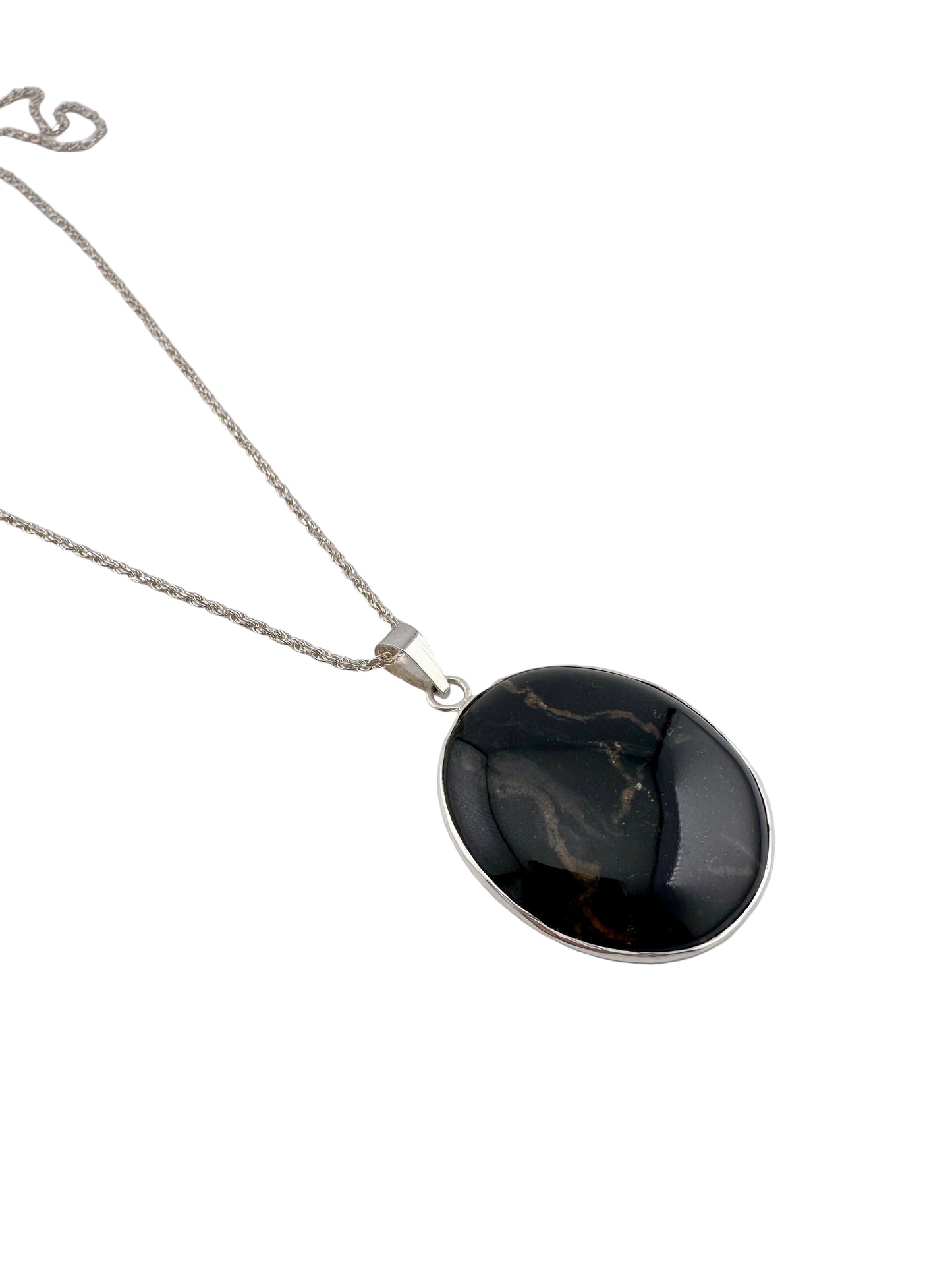 Black with light brown Jade pendant