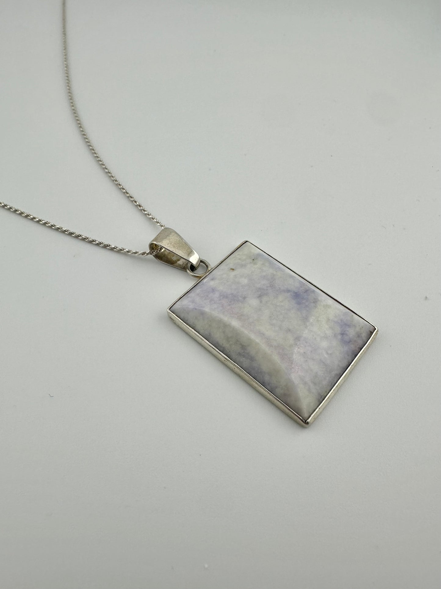 Lavender rectangular Jade pendant