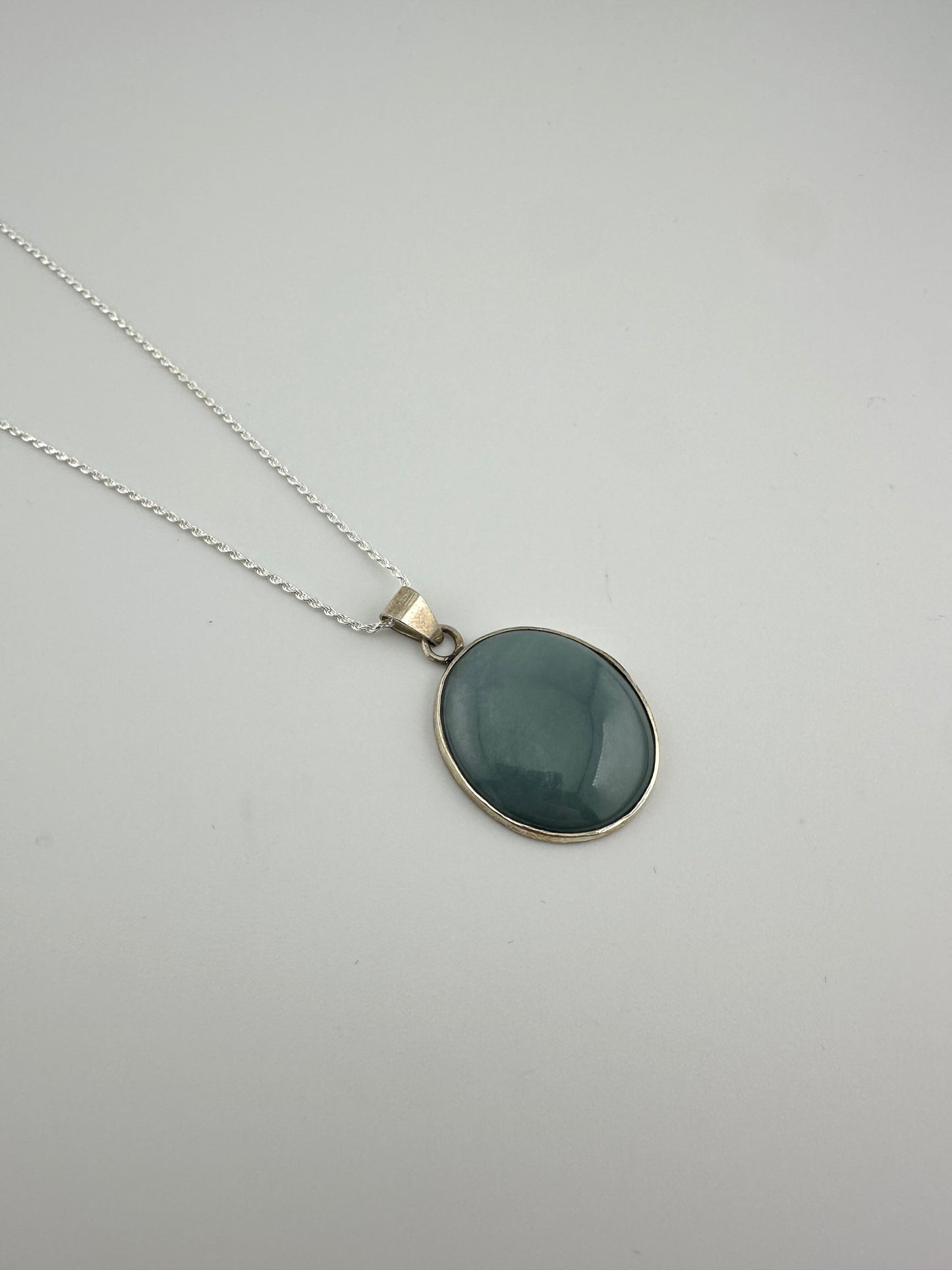 Grayed Blue Jade small circular pendant