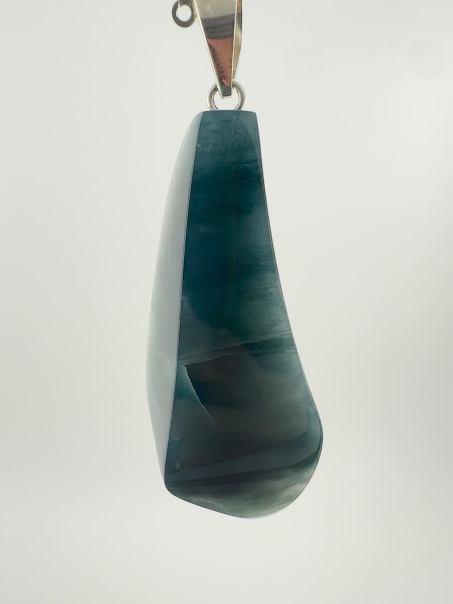 Olmeca Blue Jade long pendant