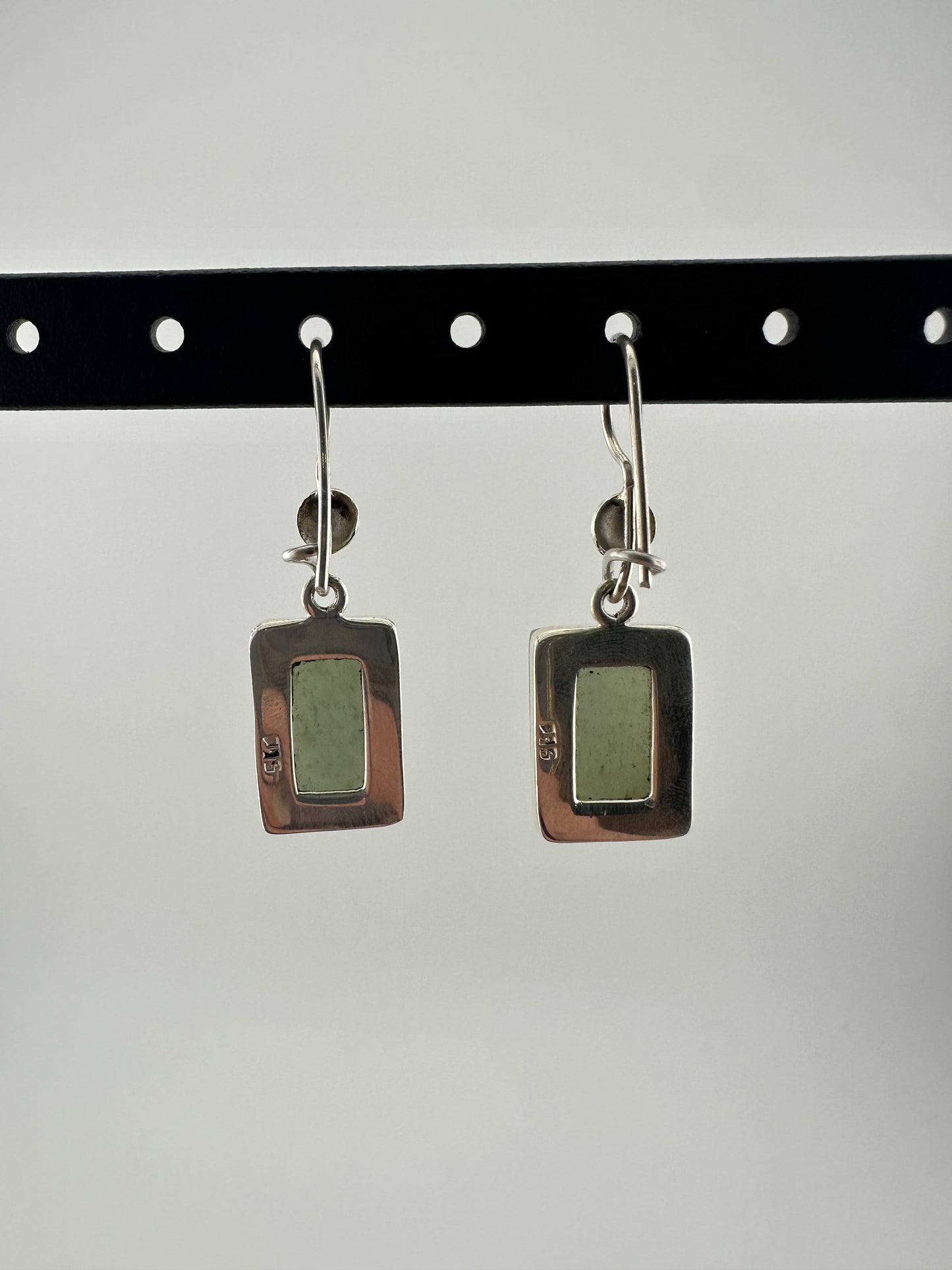 Green Jade rectangle earrings