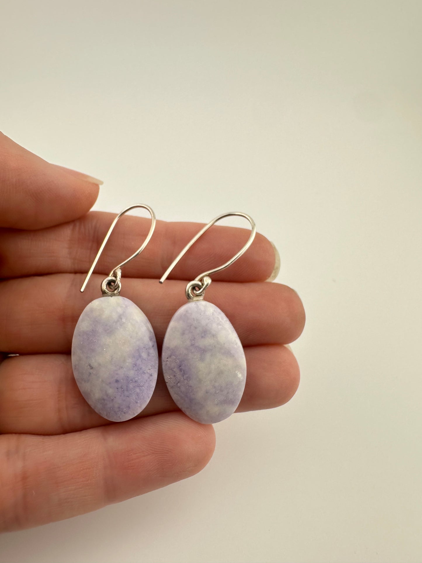 Lavender Jade oval earrings