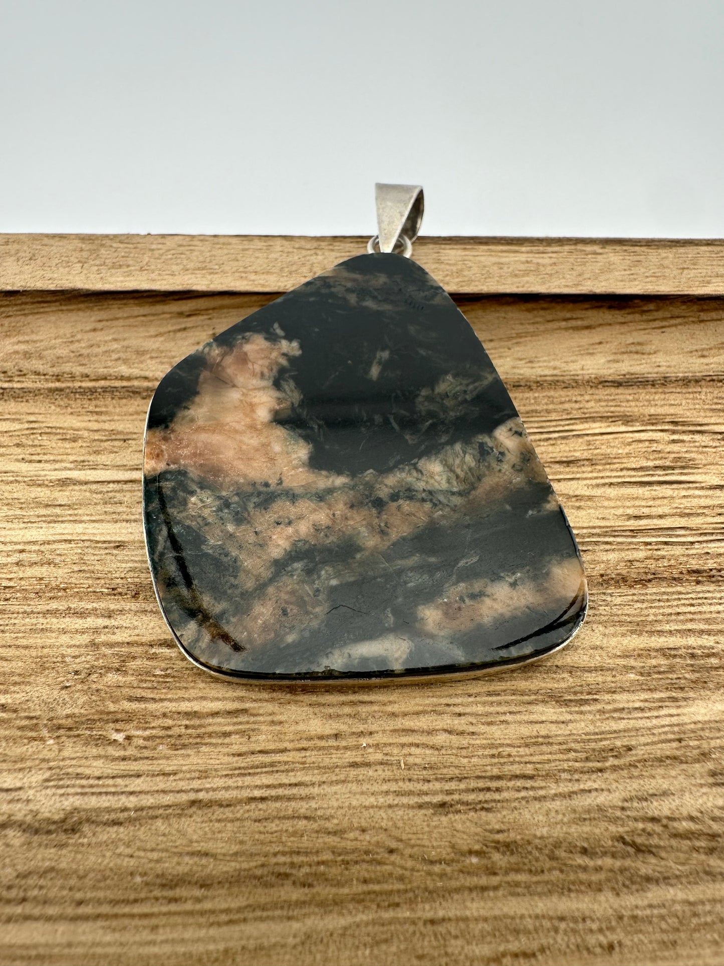Black jaguar Jade trapezoid pendant