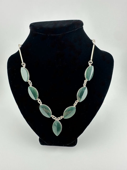 Translucent Jade multi-oval piece necklace