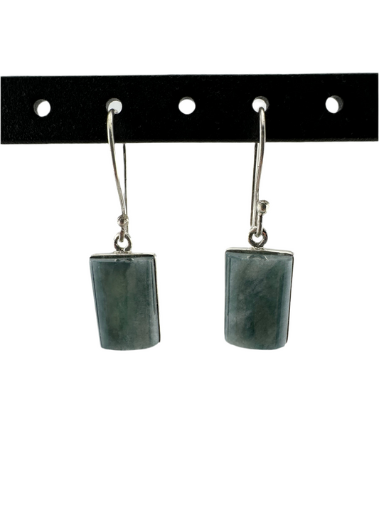Grayed Jade oval squared earrings