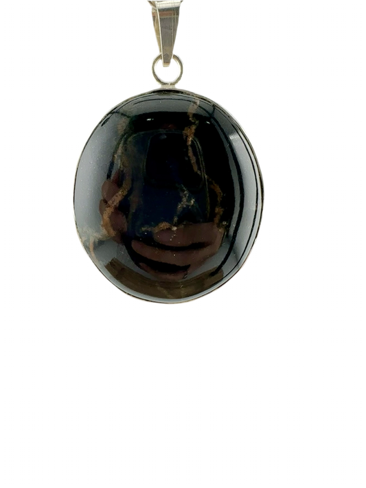 Black with light brown Jade pendant