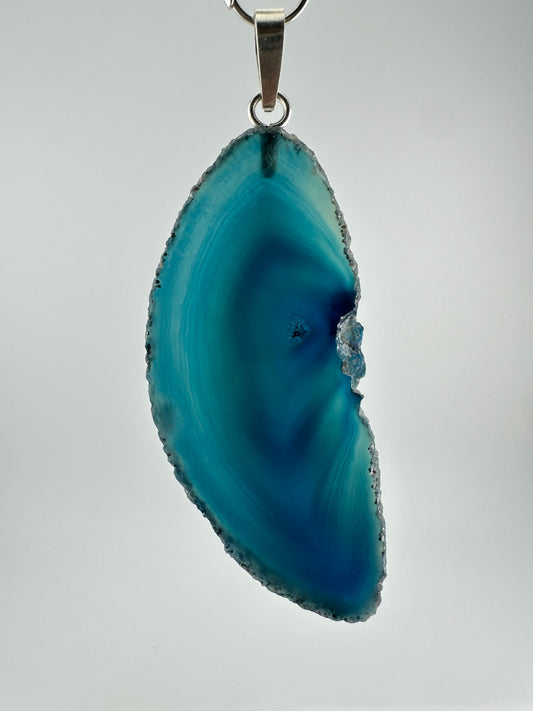 Blue mist agate pendant