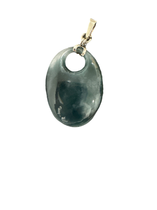 Blue mist oval pendant