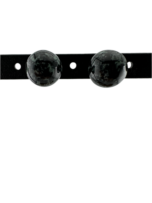 Black spotted big ball studs