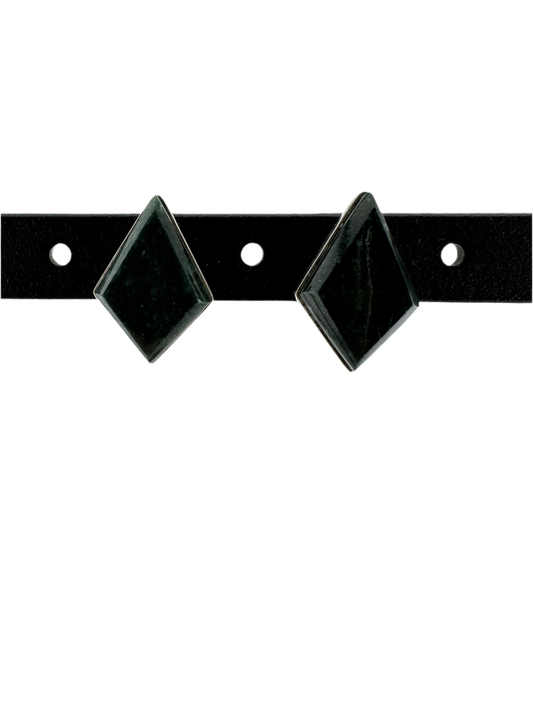Dark green diamond Jade studs 1E1D1S0