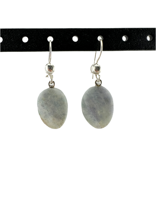 Blue Lavender Jade oval Earrings