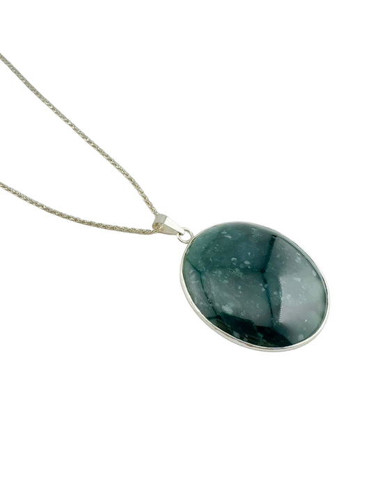 Translucent Green Jade Oval pendant