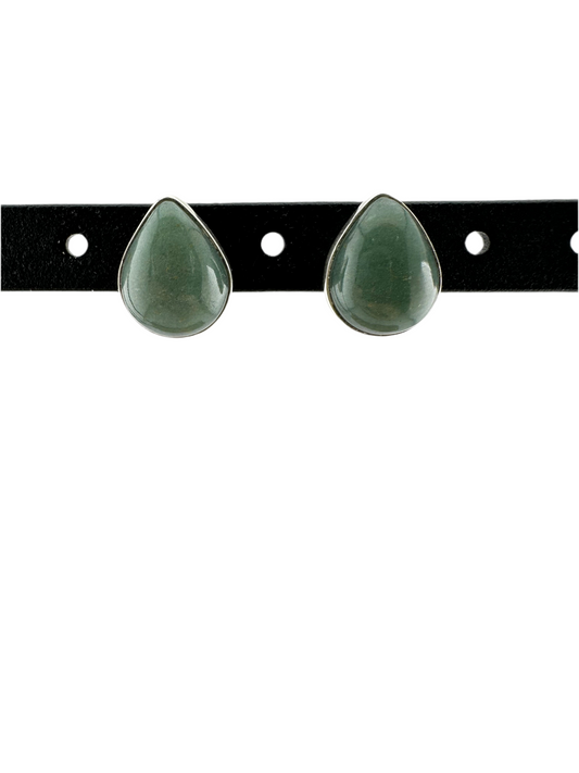 Jade green tear studs