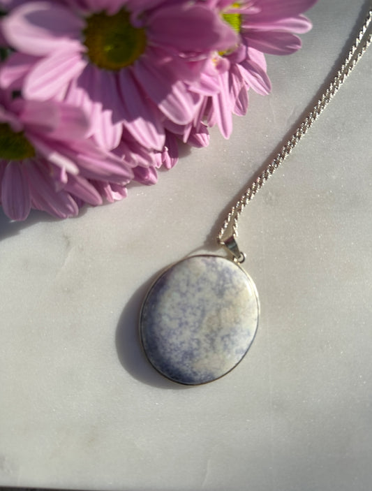 Lavender circle Jade pendant