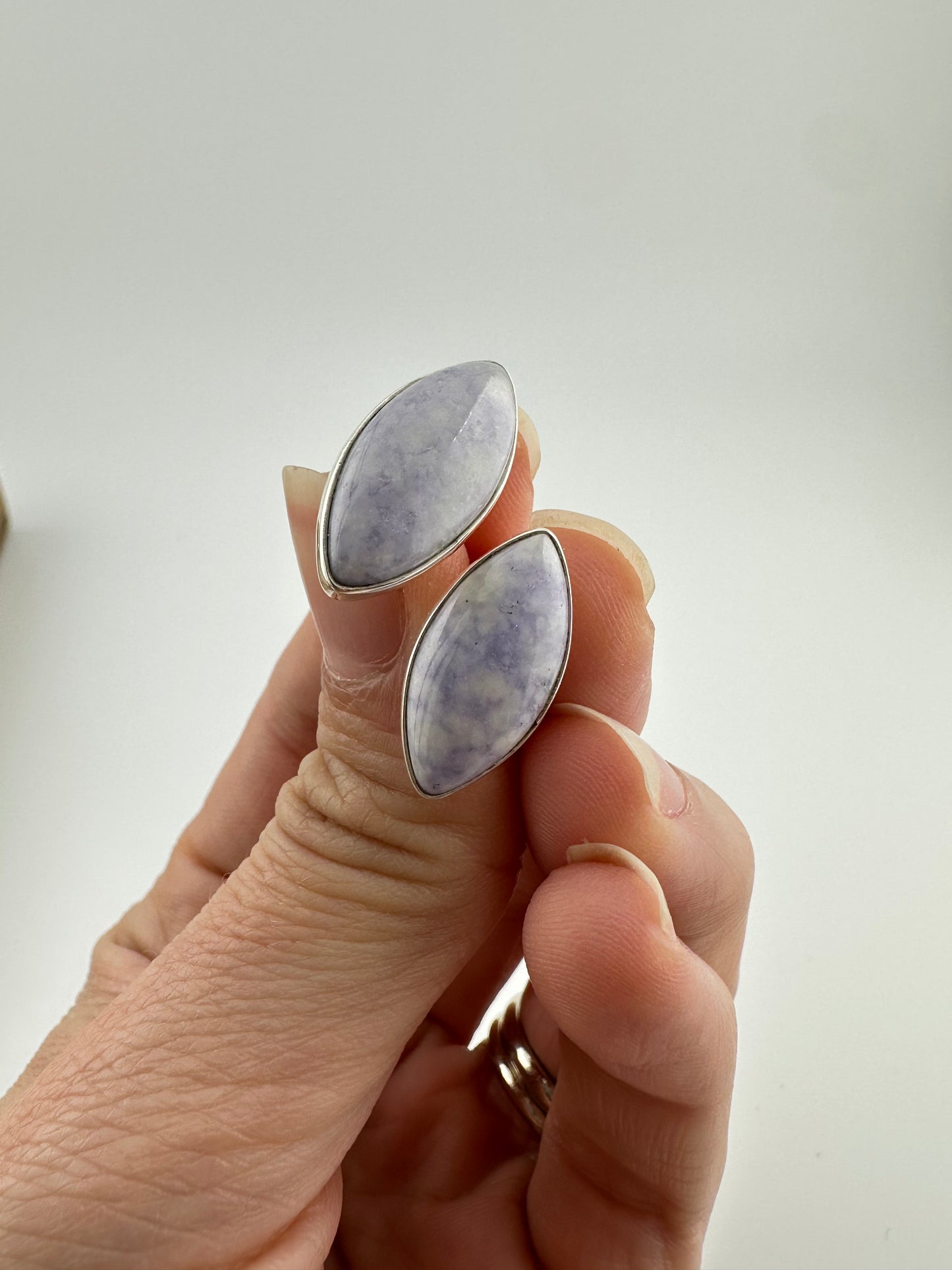 Oval pointed lavender studs