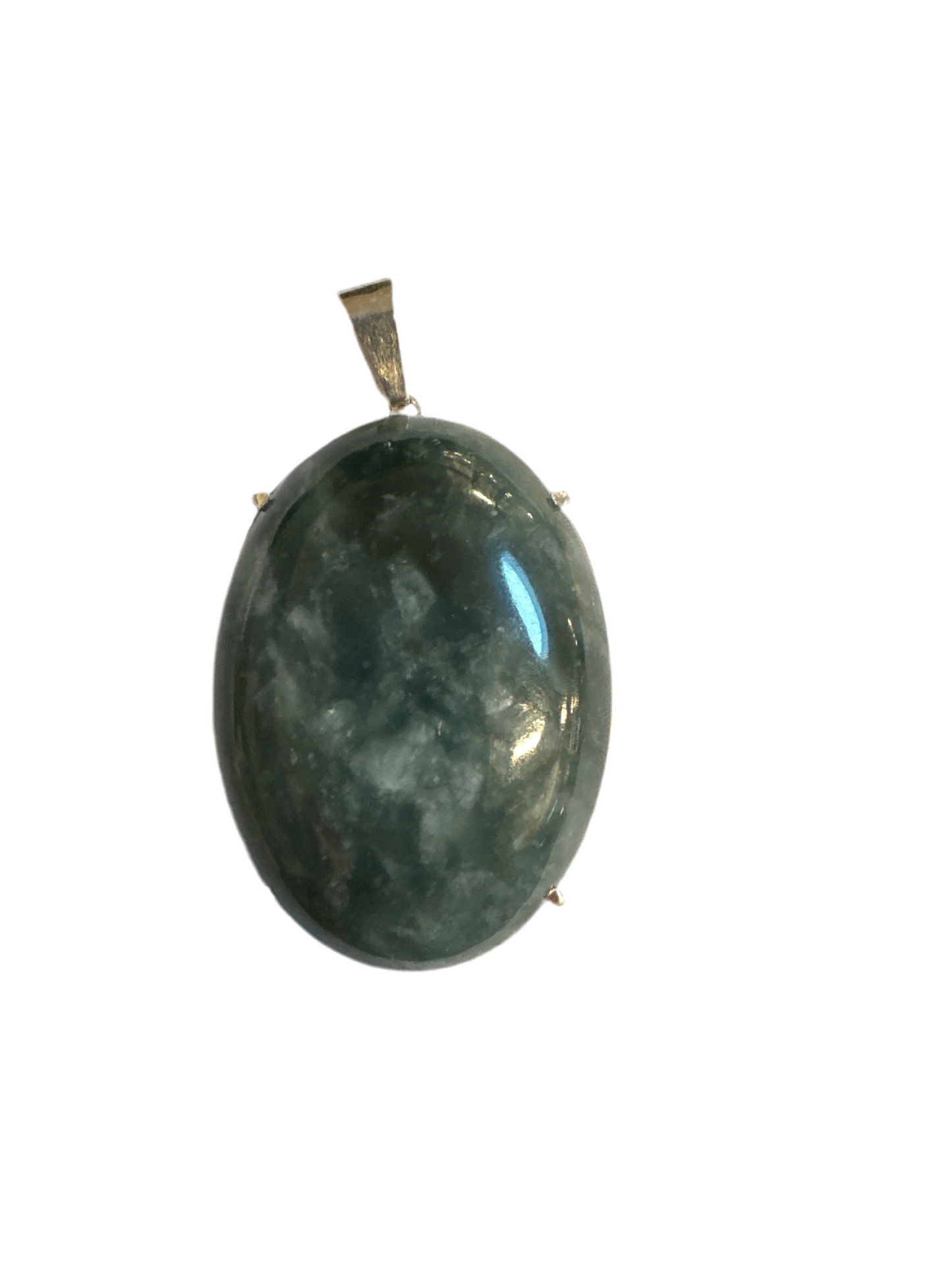Translucent green oval framed Jade pendant