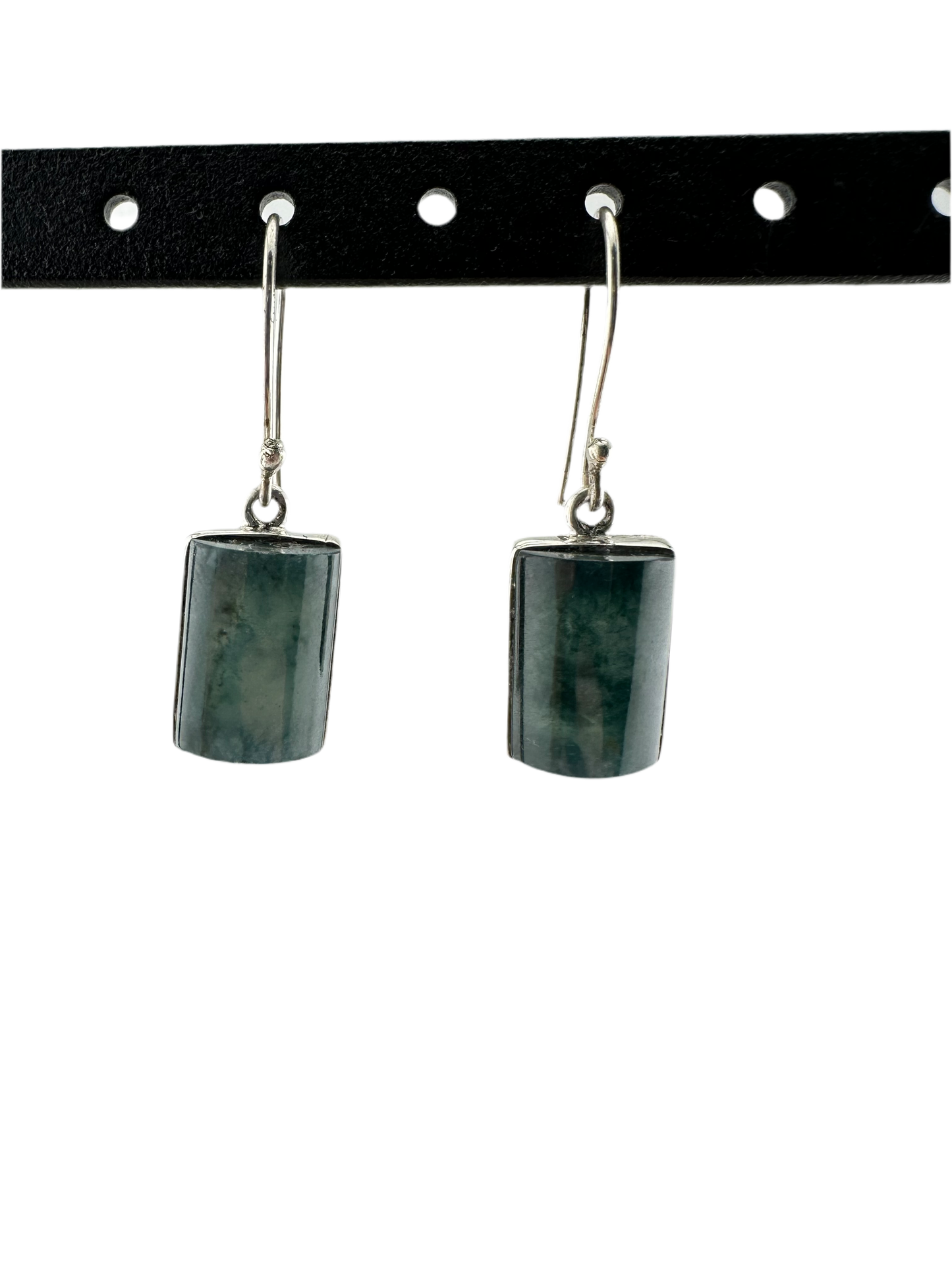 Blue mist translucent Jade oval squared earrings
