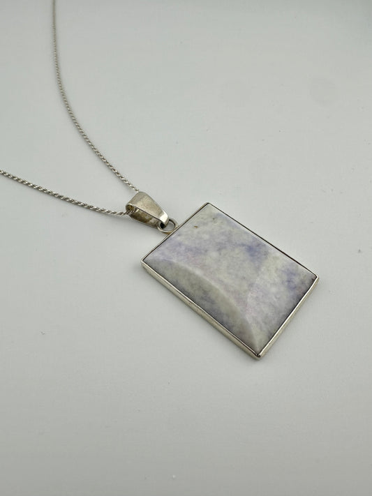 Lavender rectangular Jade pendant