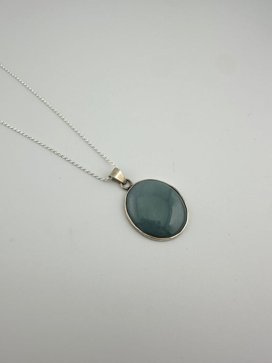 Grayed Blue Jade small circular pendant