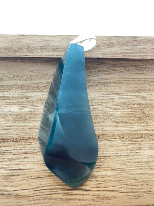 Olmeca Blue Jade long pendant