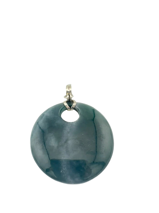 Blue mist Jade donut pendant
