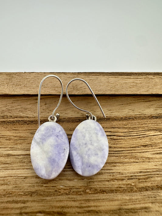 Lavender Jade oval earrings