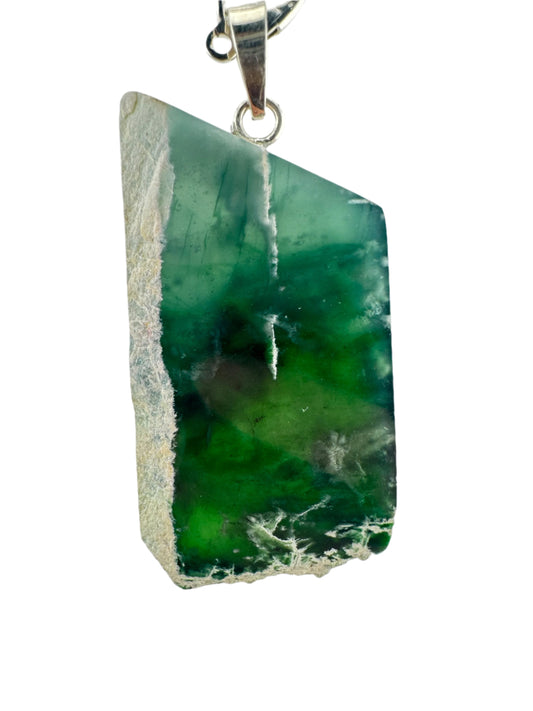 Translucent green Jade abstract pendant