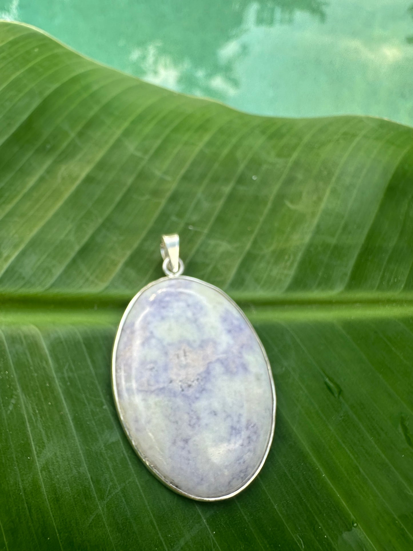 Lavender Jade oval pendant
